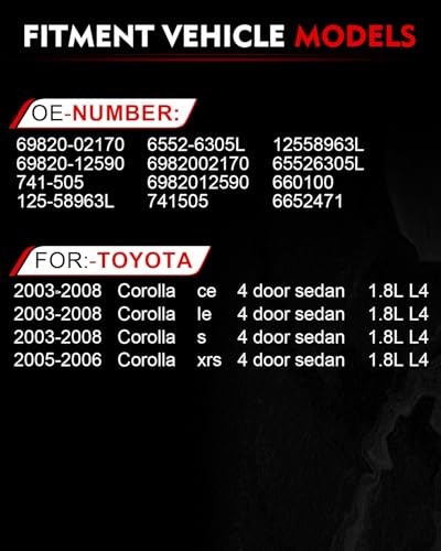 Front Left Power Window Regulator with Motor for:-Toyota Front Left Driver Side