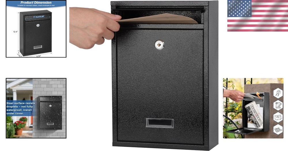 Durable Locking Mailbox with Modern Design - Secure Your Letters & Valuables