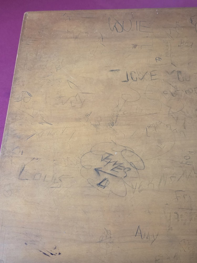 Vintage Original Classroom Solid Wood Rotating Drafting Drawing Table Desk Top