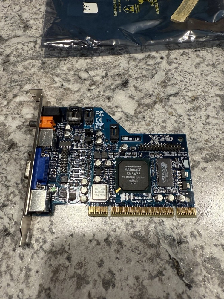 Sigma REALmagic XCard PCI DVD Decoder & RARE REMOTE Retro PC CRT TV Untested