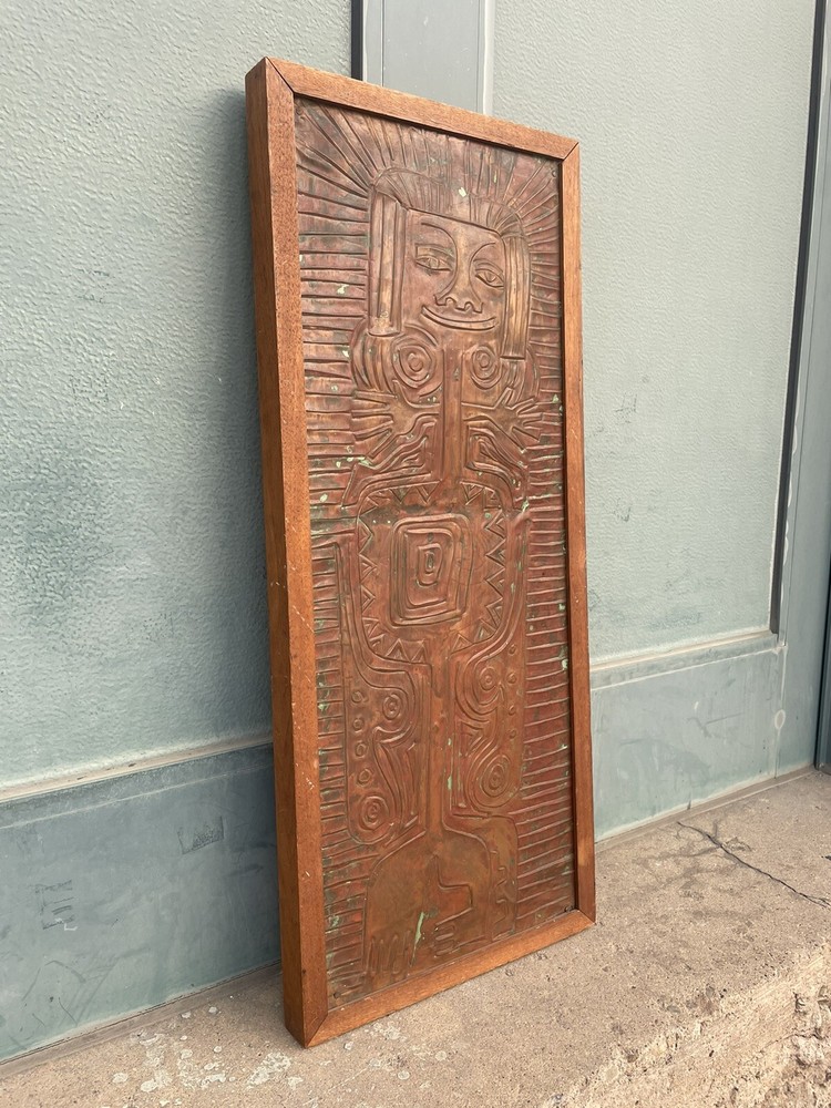 1950s Modernist Mid Century Modern Copper Relief Abstract Ackerman Era