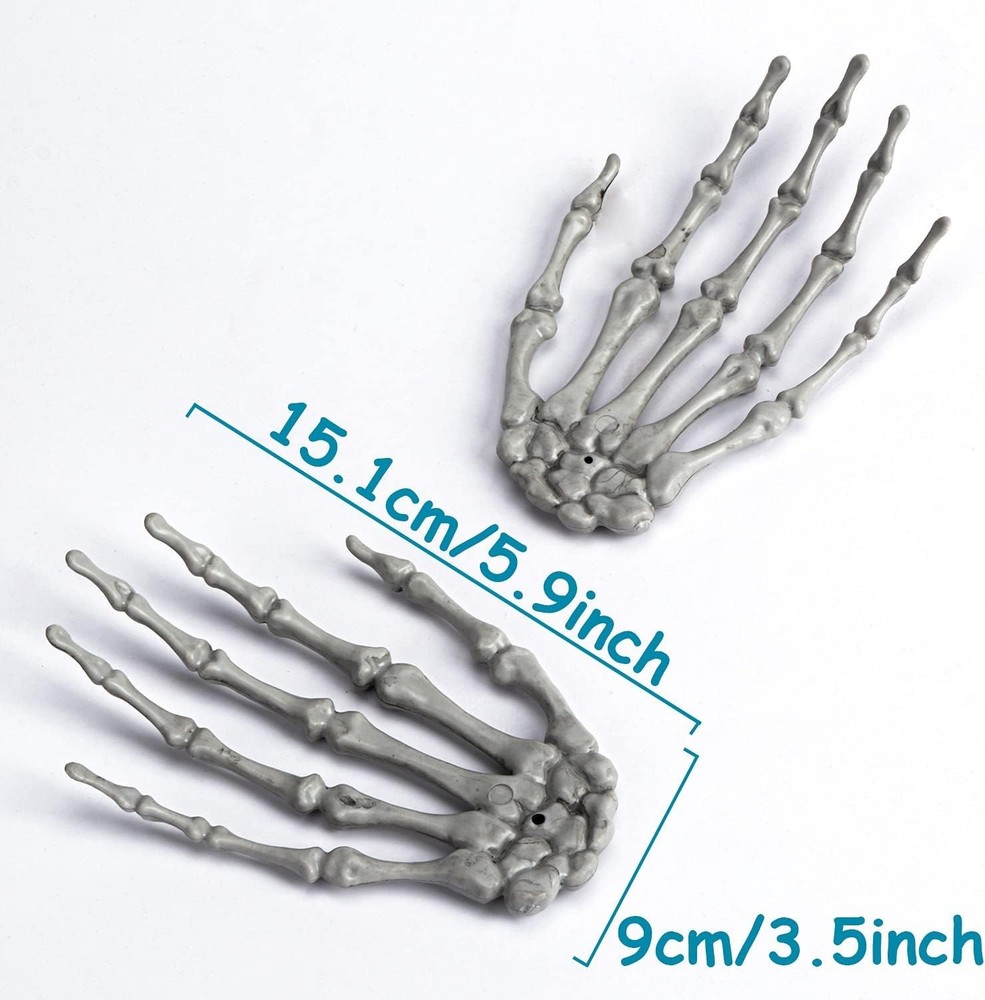 Authentic Matte Finish Skeleton Hands - Realistic Halloween Decor for Displays