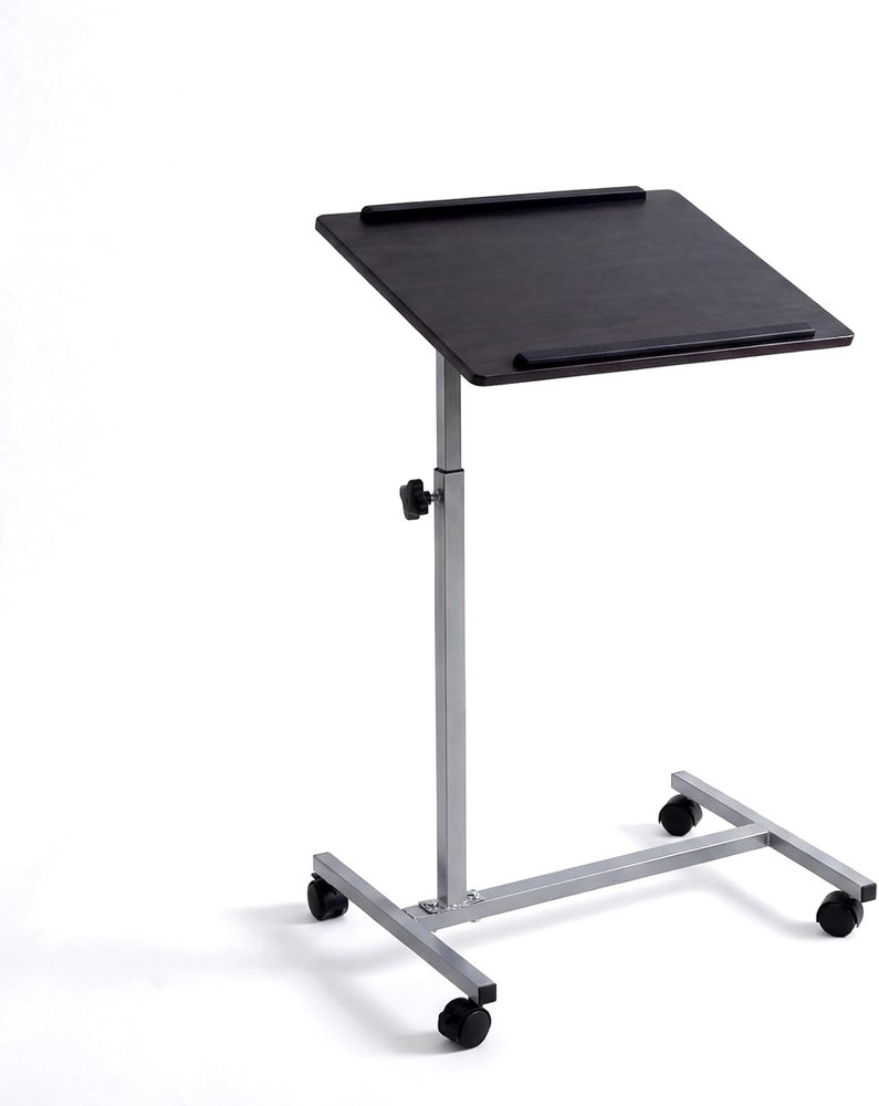 Rolling Desk Adjustable Height Adjustable Overbed Bedside Table W/ Wheels Small