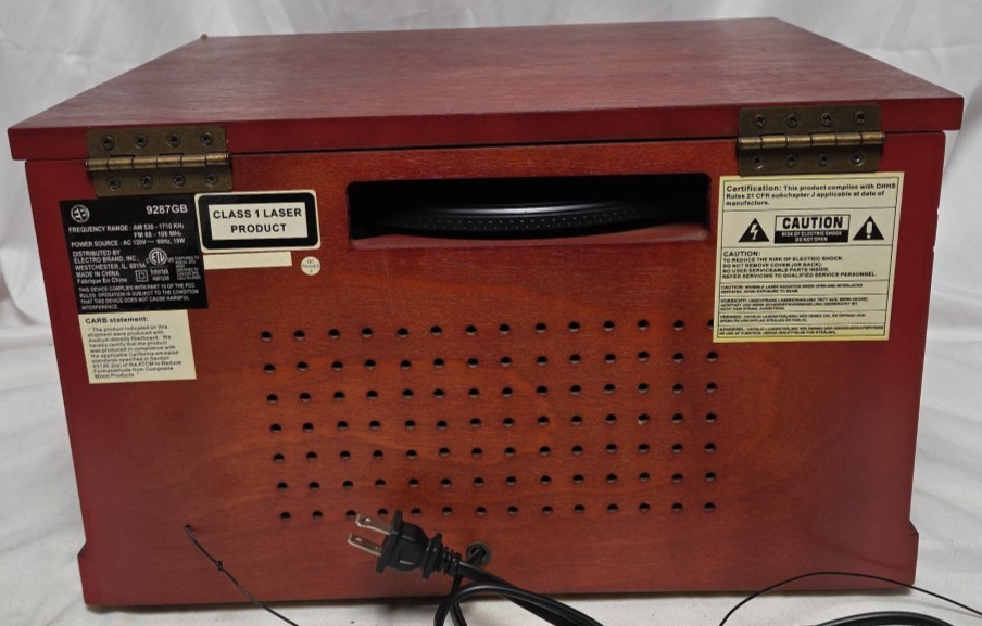 Electro Brand Nostalgia Multi Function Player Record Cassette CD AM/FM 9287GB