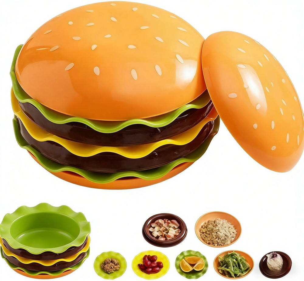 Hamburger Bowl Set Hamburger Plates And Bowls Sets 7 Pieces Stackable