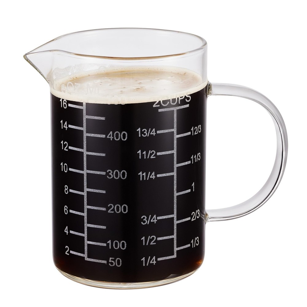 Ackers Mirror Etching Scale Glass Measuring Cup-[Insulated handle | V-Shaped ...