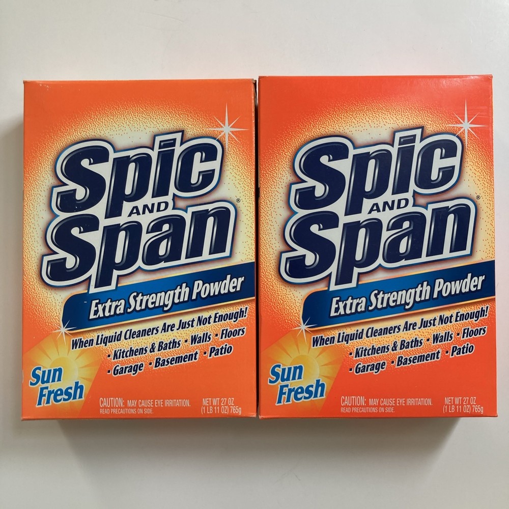 2 Pack - Spic and Span Extra Strength Powder Sun Fresh, 27 oz each