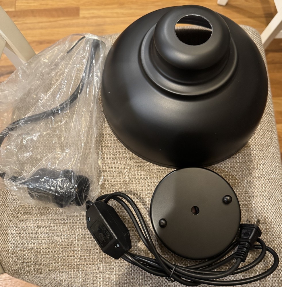 New Set (2) Black Metal Gooseneck Wall Sconces