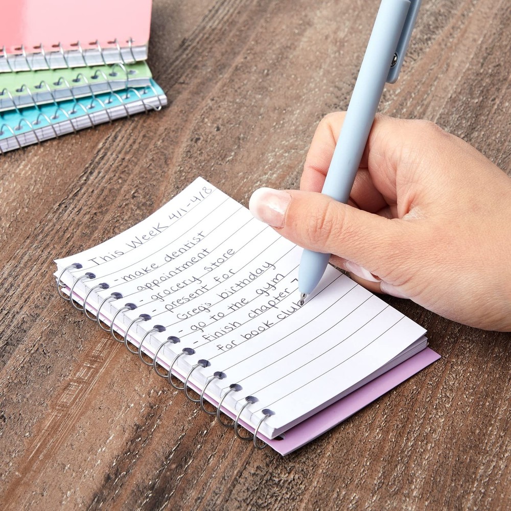 12-Pack Small Spiral Notebook 3x5, 40 Sheets, 80 Pages Per Notepad, College R...