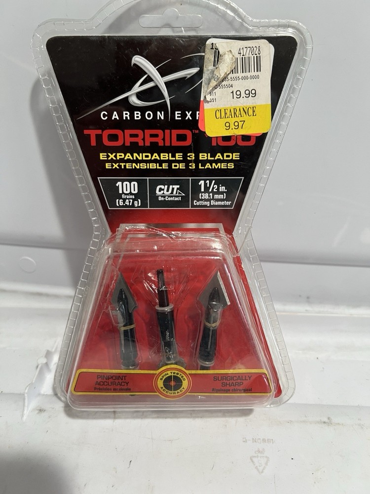 Carbon Express Torrid 100 Grain Broadheads New Open Package