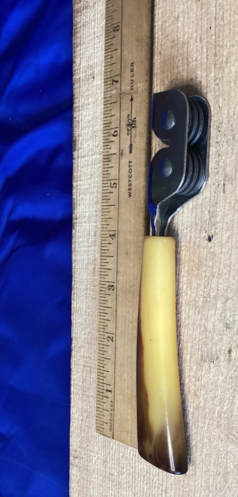 Vintage Knife Sharpener with Butterscotch Colored Bakelite Handle - Pre-owned