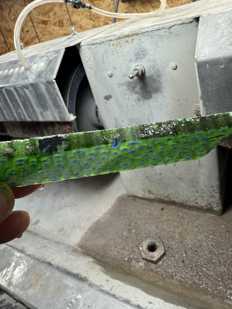 Millefiori glass slab rough