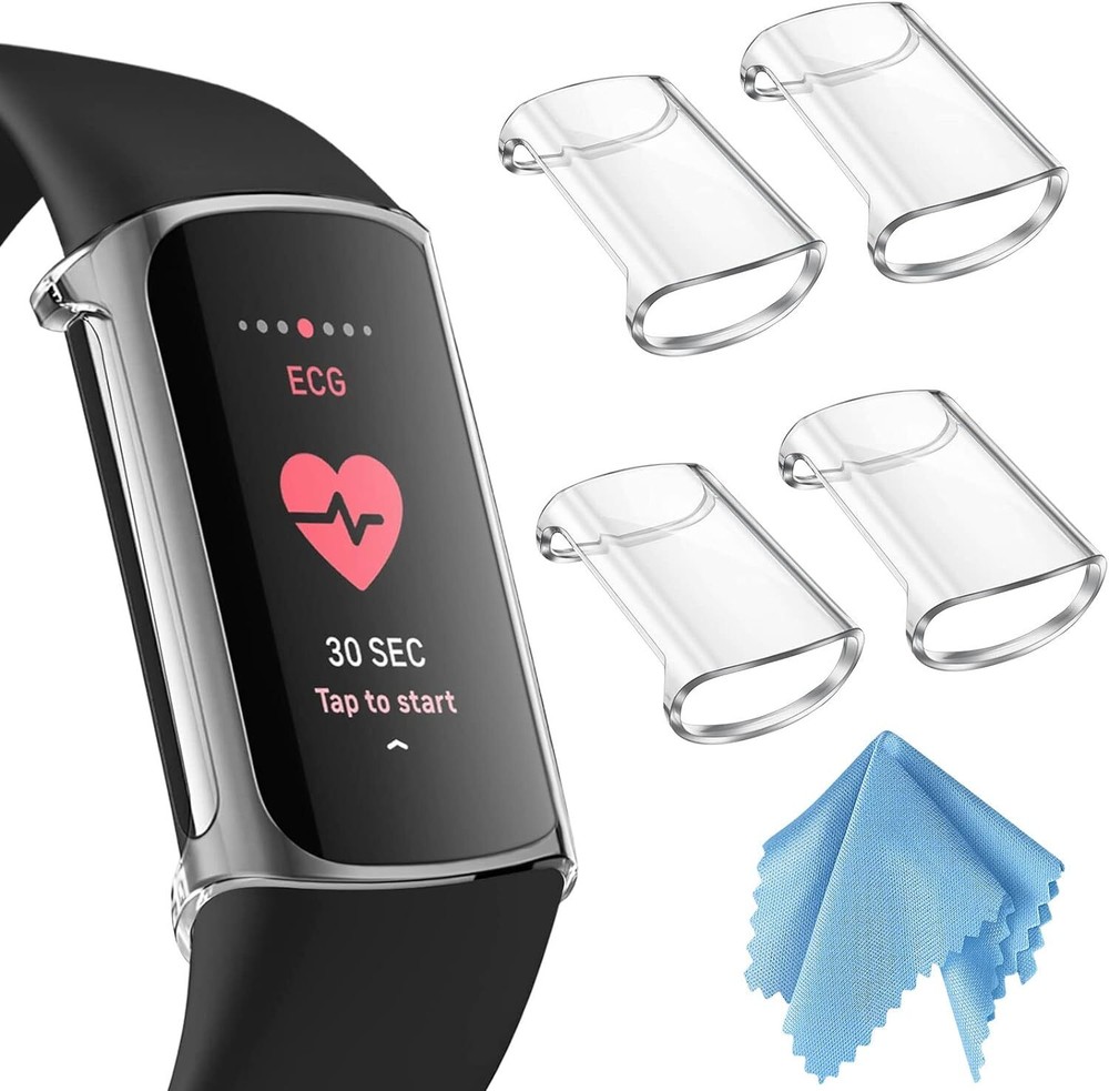 4-Pack Case For Fitbit Charge 6/5 (Not for Charge 4/3) Full-Around Screen Cover