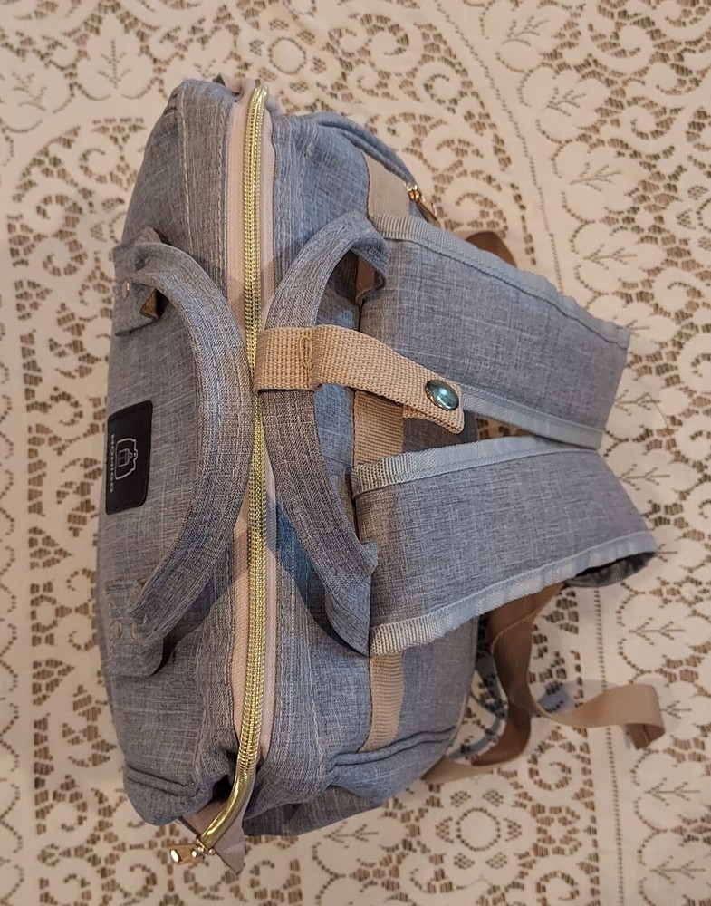 Momigo Breast Pump Backpack Bag Double layer Insulation USB Charging Grey Great!