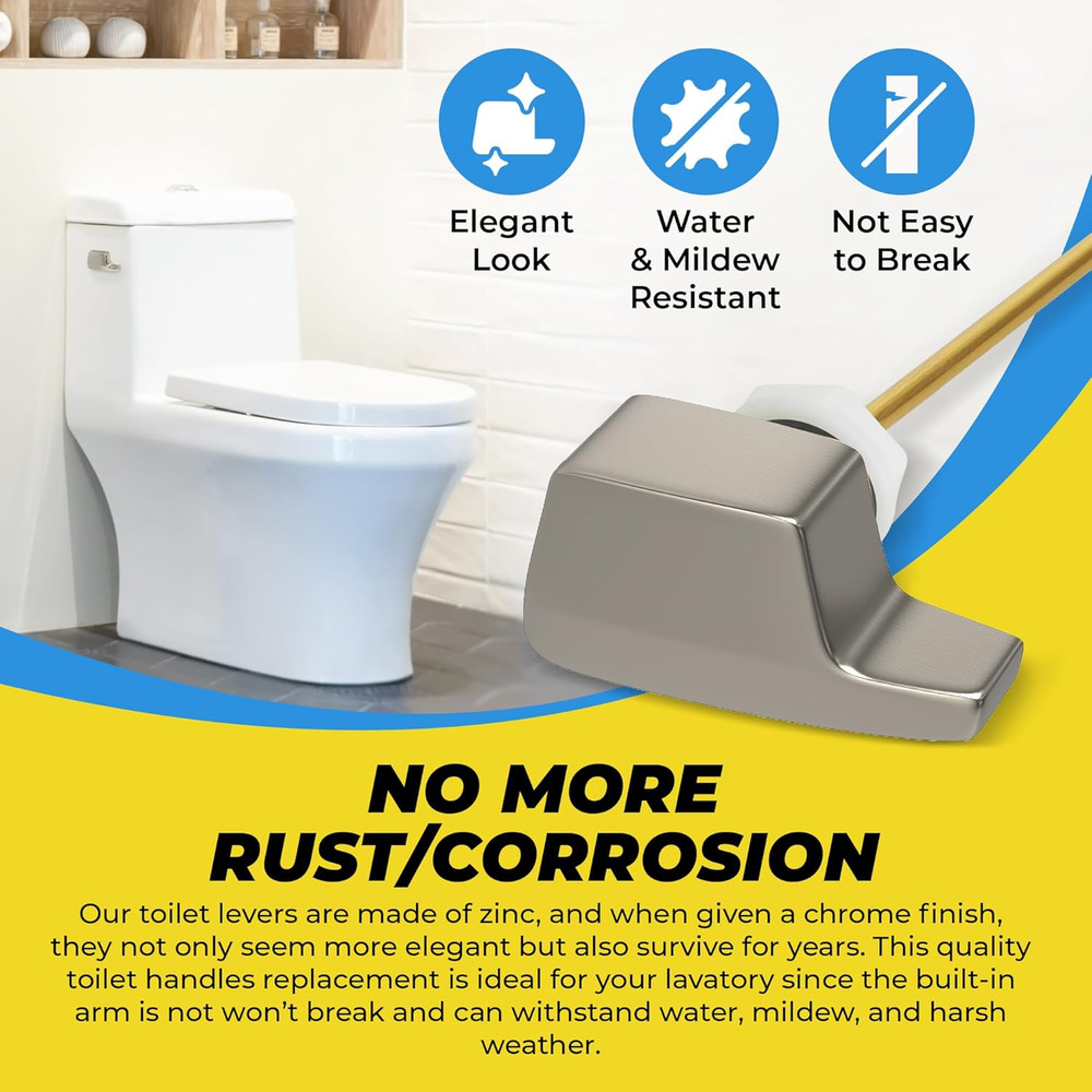 Side Mount Eljer Toilet Tank Flush Trip Lever Replacement Handle - Color Nickle