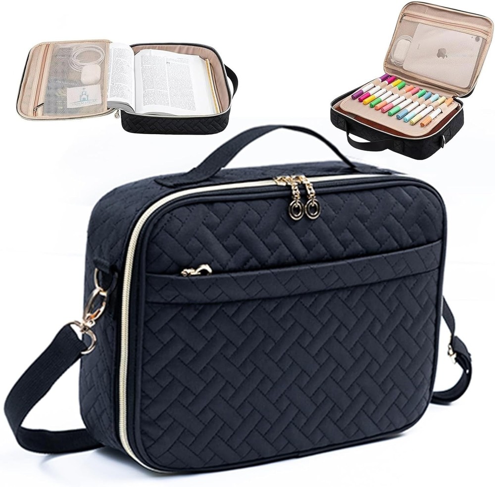 Elegant Black Bible Carrying Case - Versatile Protection for Your Scripture