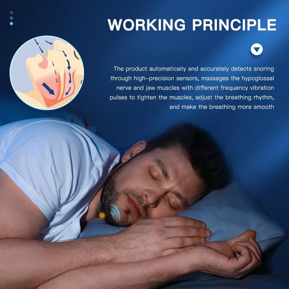 Smart Comfortable Anti Snoring Device Sleeping Aid Apnea Nose Machine Home Use