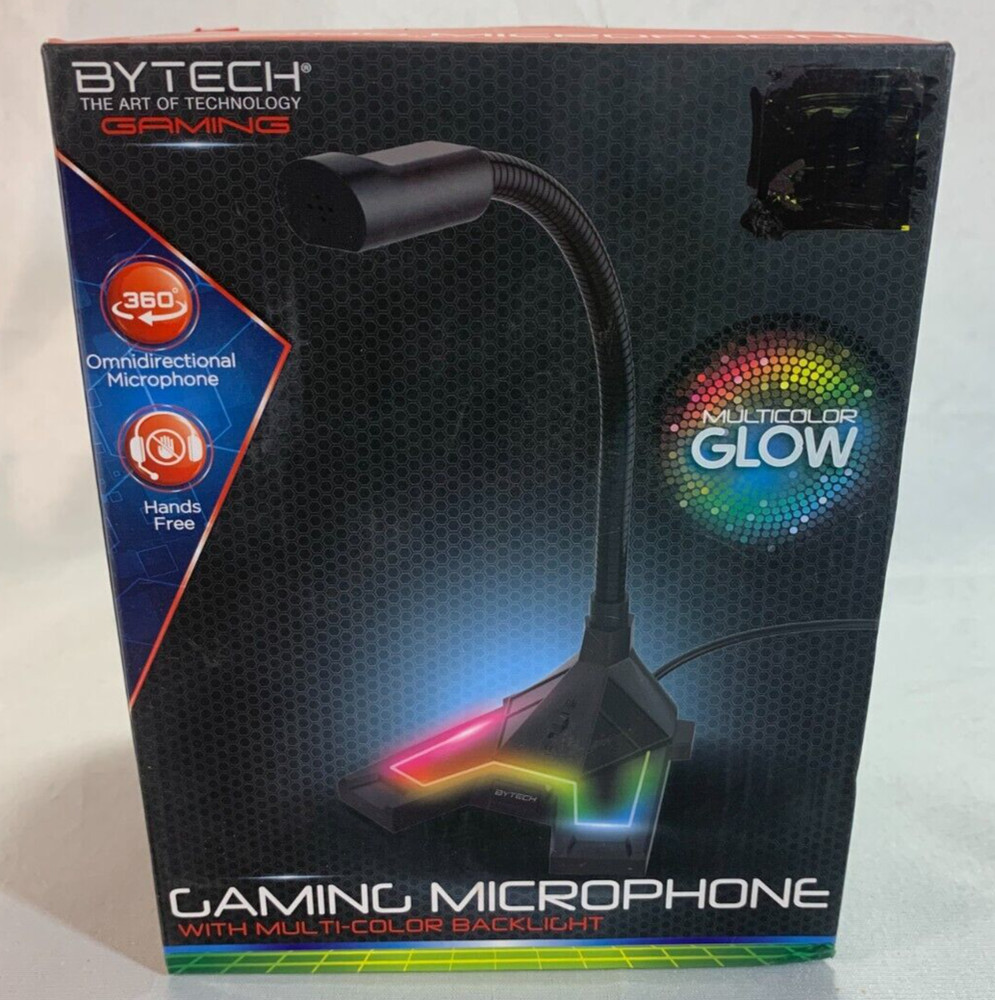 New Bytech Adjustable Gaming microphone - new- Multi Color Backlight Hands Free