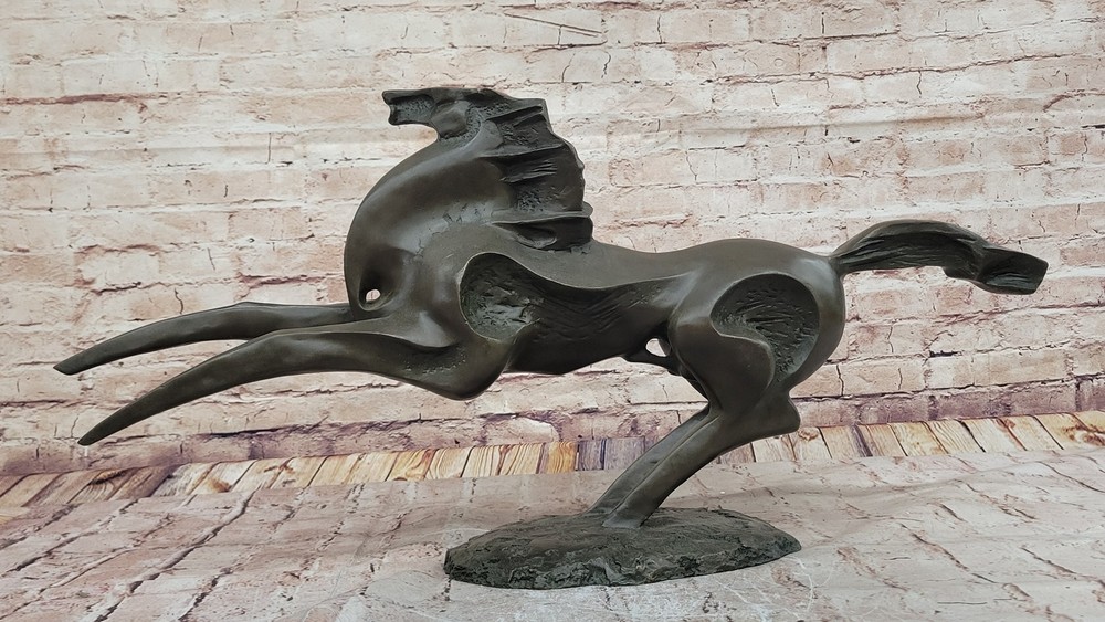 Massive Signed Original Artwork Horse Stallion Abstract Modern Bronze Artwork