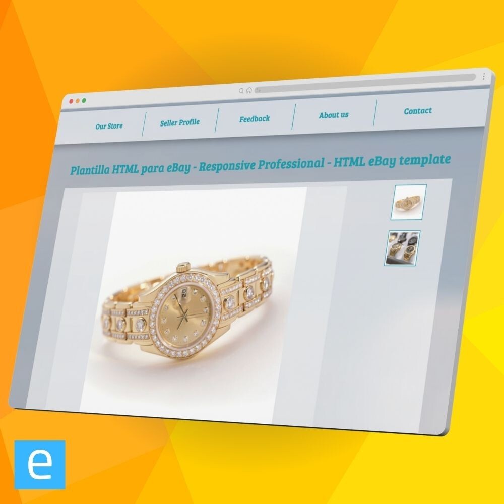 HTML eBay Template - Responsive Professional - Blue - Mobile Optimized + Editor