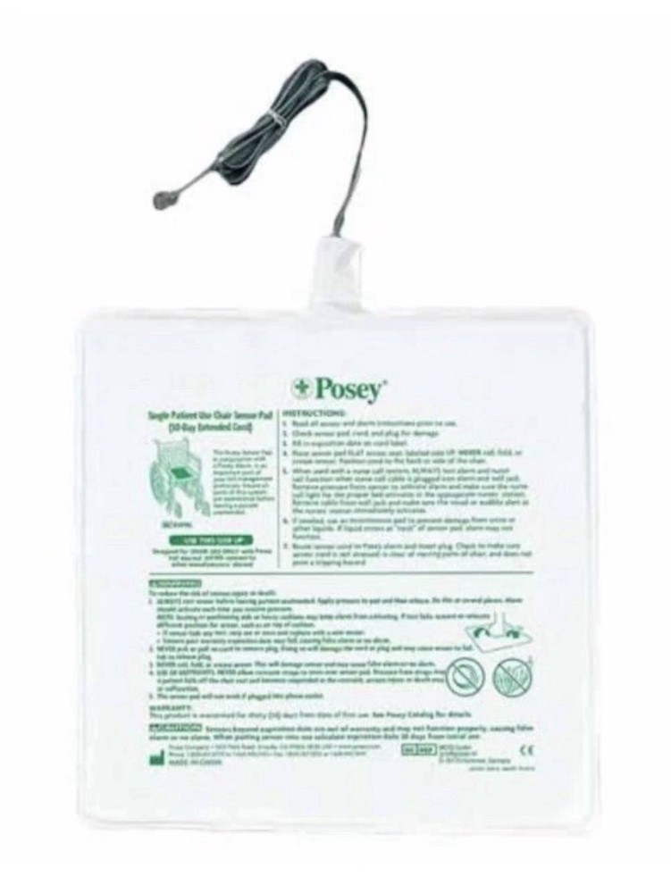 NEW Posey Single Patient Use Chair Sensor Pad With Extended Cable