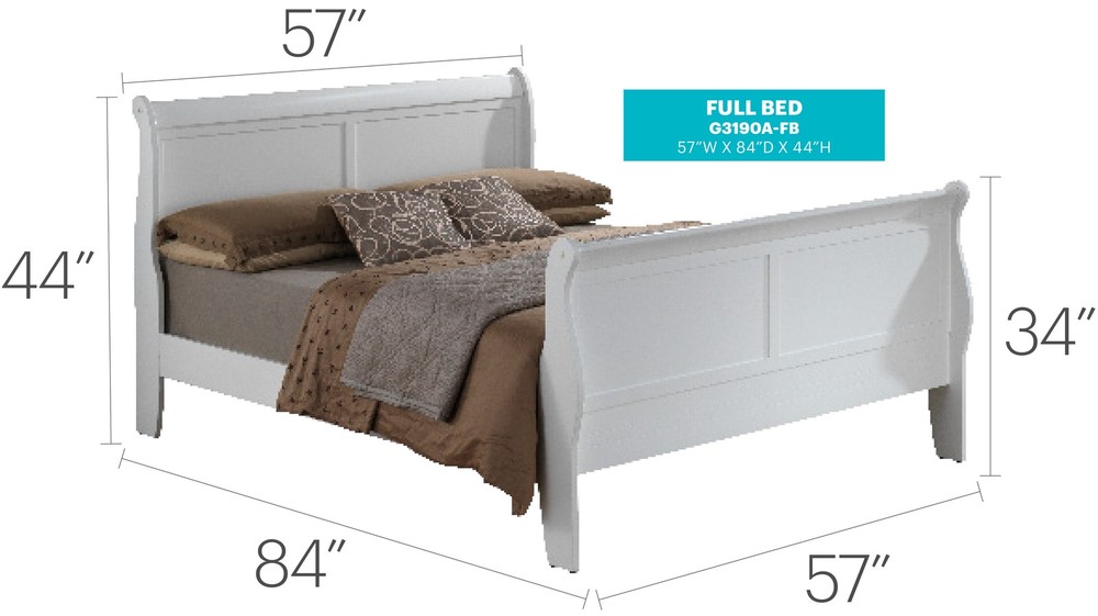 Elegant Traditional Full Bed In White