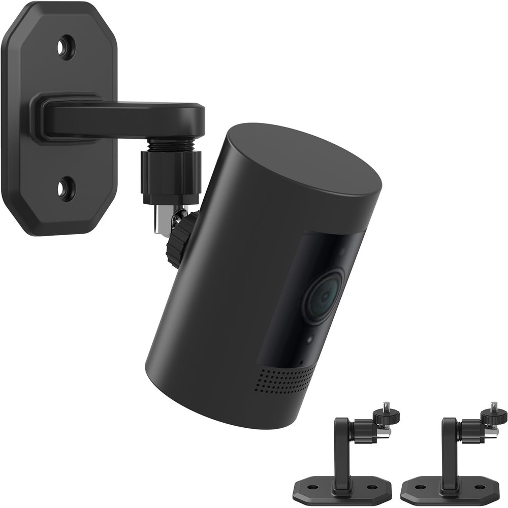 2Pack Adjustable Wall Mount Bracket Compatible with Ring Stick Up Cam & Black
