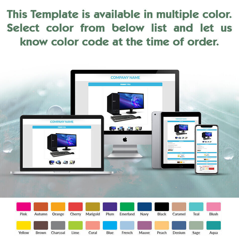 Ebay Templates Listing Auction Professional Responsive Mobile Design HTML 2019