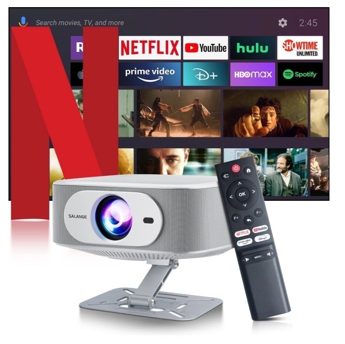 Netflix Licensed Projector with Wifi Bluetooth 4K, Auto Keystone P92 Max