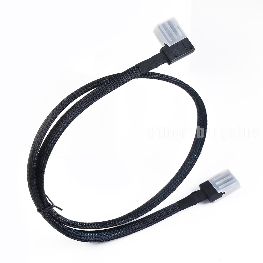 Slim Flat Right Angled Mini SAS 36pin SFF-8087 to 8087 Data Raid Cable 80cm