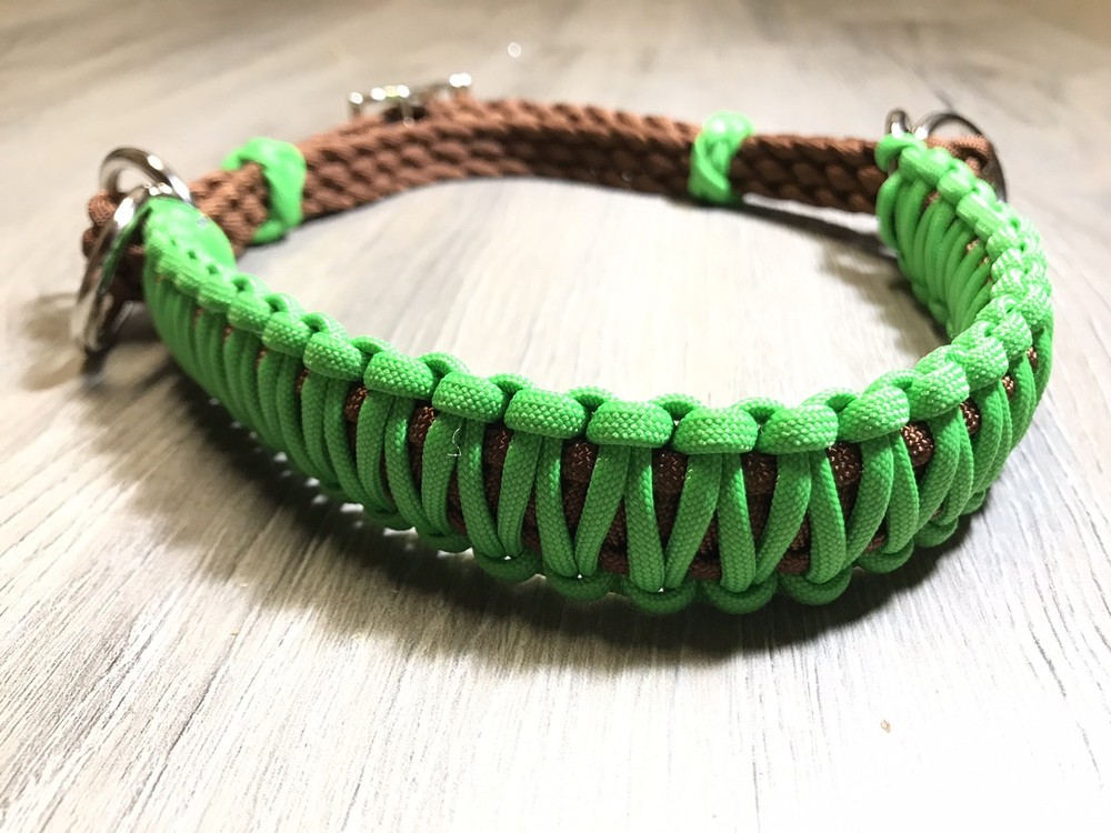 side pull hackamore attachment with a whoa neon green and brown...mini to draft