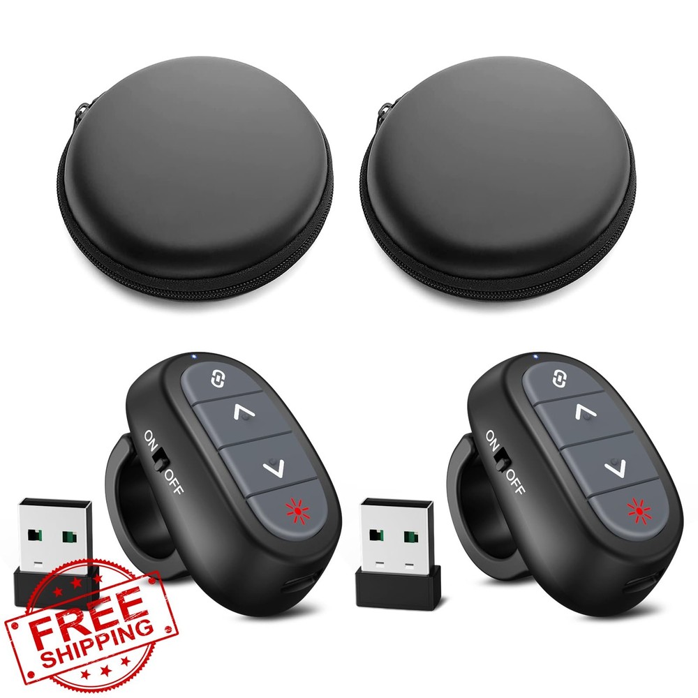 2 Units Wireless Presenter Clicker Laser Pointer PowerPoint PPT Rechargeable