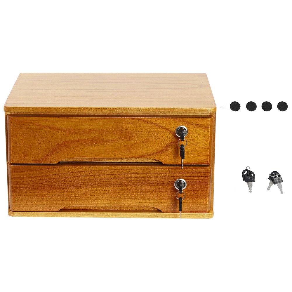 Desktop Storage Box, Desktop Storage Box with Lockable Drawer Office Supplies