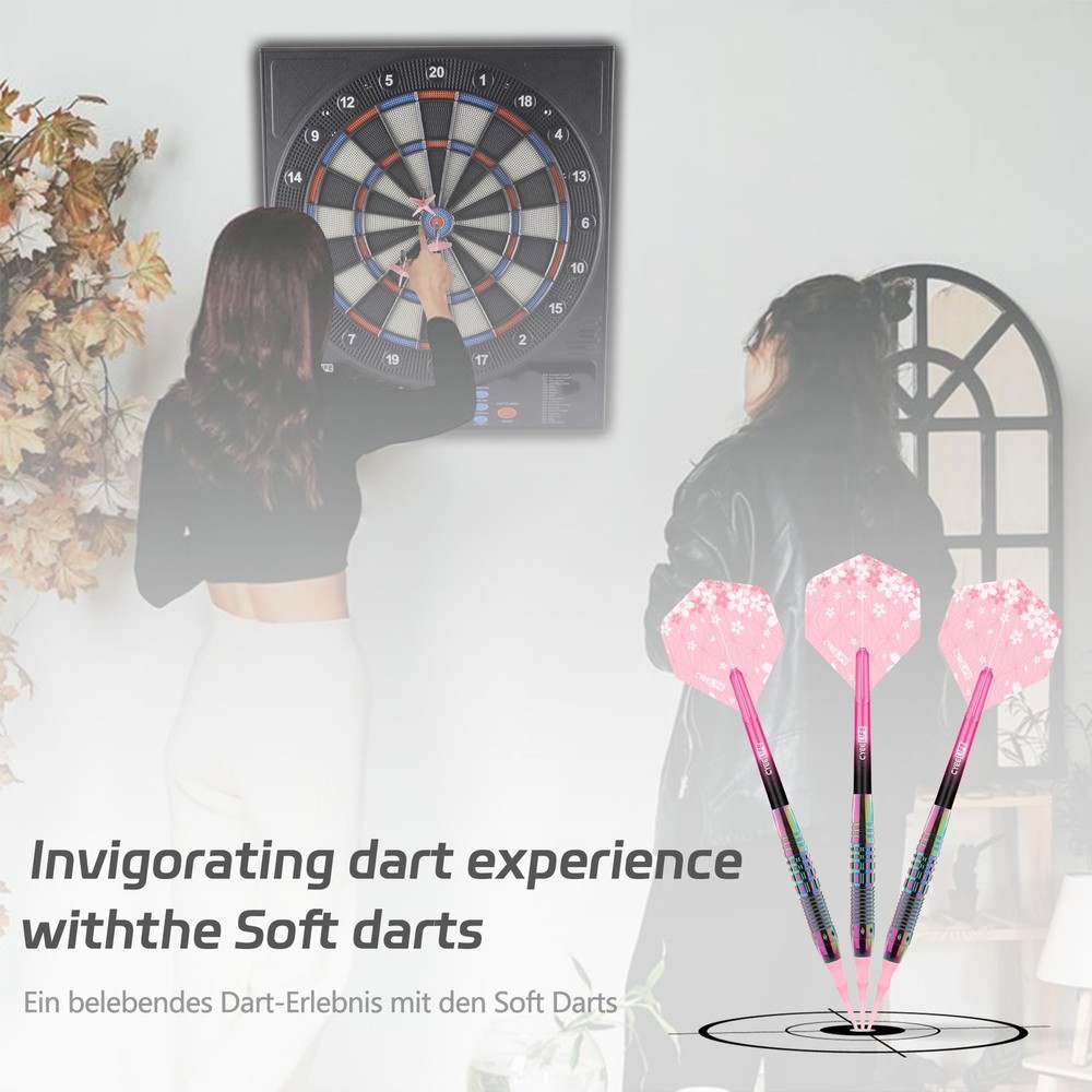Soft Tip Darts Set - Professional Darts Plastic Tip Sets with Brass Barrel +