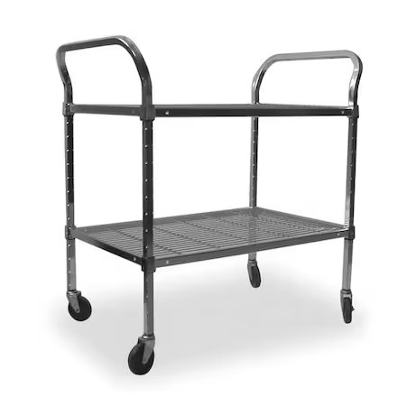 Wire Cart, 2 Shelf, 36X24x39, Chrome,  2Hdd5