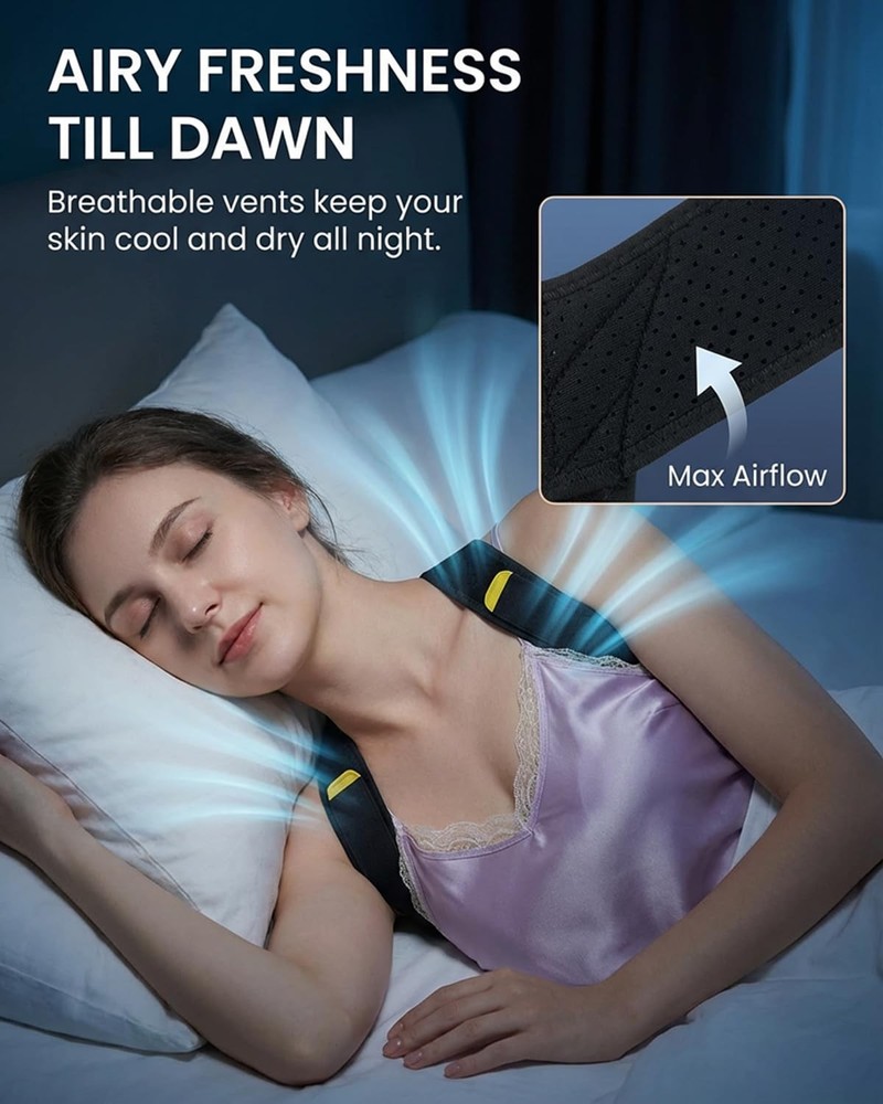 Non-Pinch Design Sleep Upper Back Brace Posture Corrector for , Lightweight &...