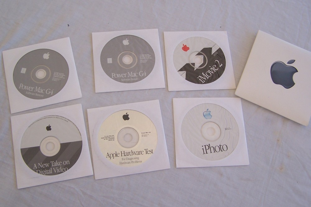 SIX Apple Power Mac G4 Software Restore discs Iphoto Imovie Hardware et year2000