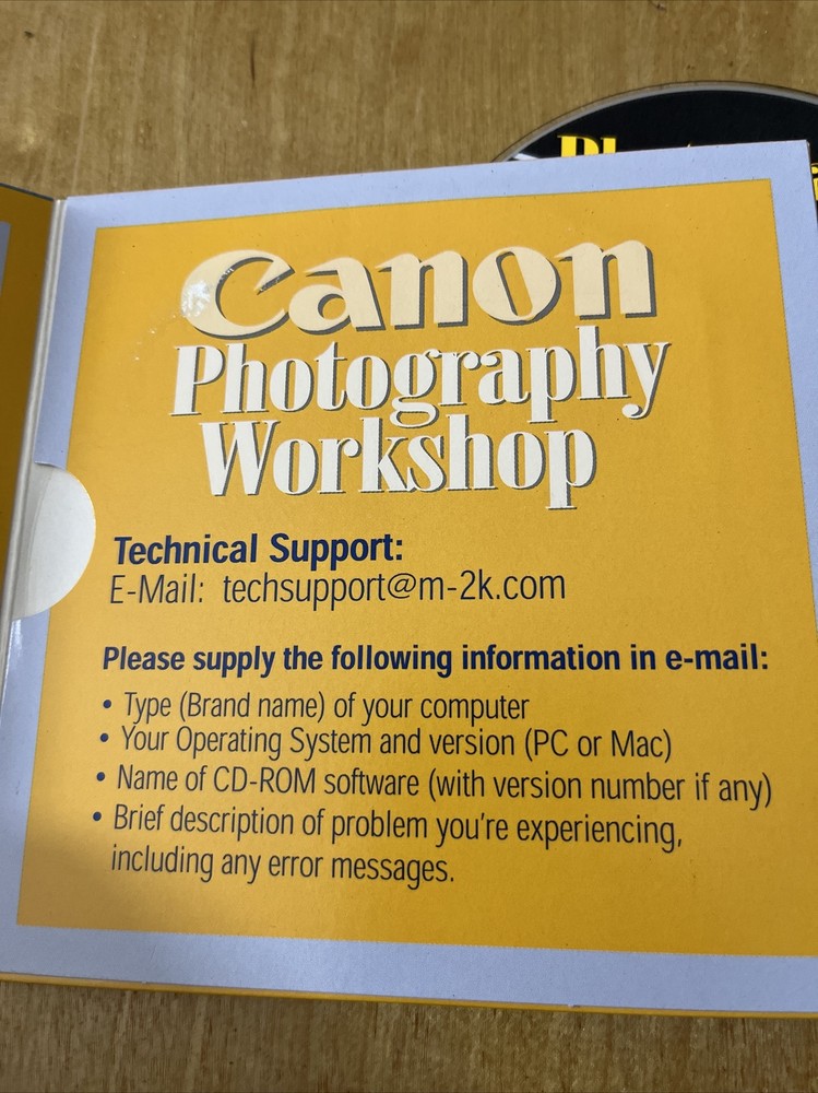 Canon Photography Workshop CD ROM Disc Only 2000