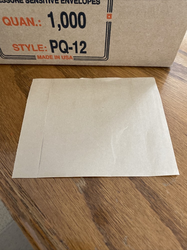 Press Quick PQ12BL PACKING LIST ENCLOSED Envelopes 1000 Pcs. @S