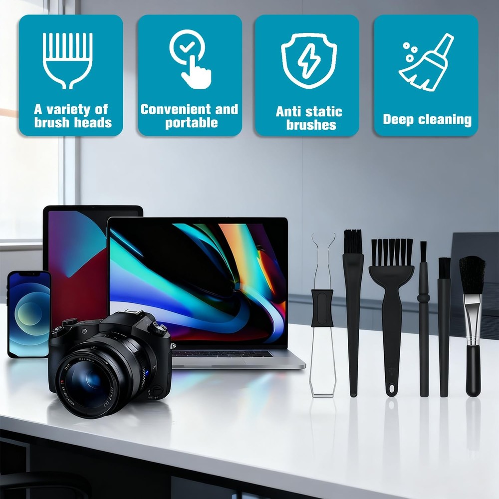 6 Pack Keyboard Keycap Puller Dust Removal Brush for Computer Keyboard Appliance