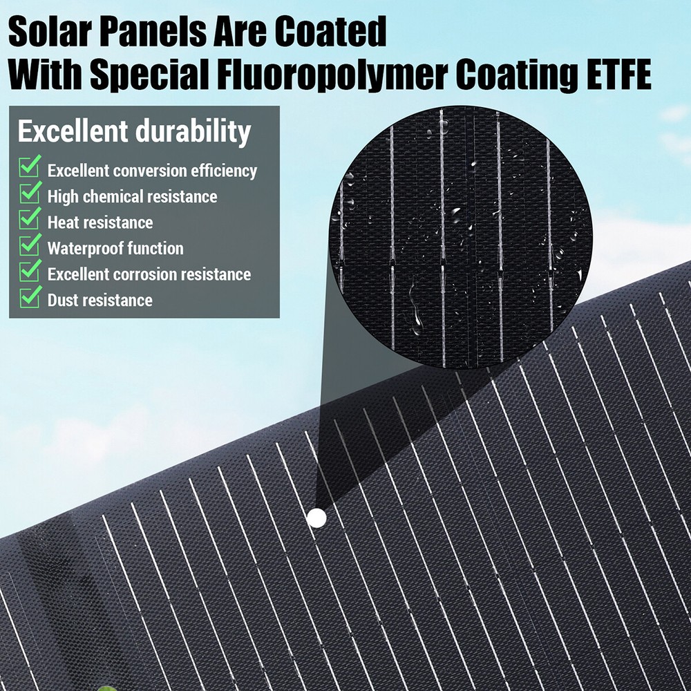 Solar Charger Portable Waterproof Foldable Mono Solar Panel 200W for Camping RVs