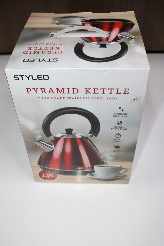 NEW Styled 1.7L Pyramid Kettle Red Rapid boiling CSTF-R17LPK