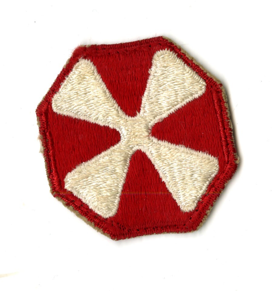 Eighth Army White Back Patch Cut Edge New Guinea Philippines Pacific
