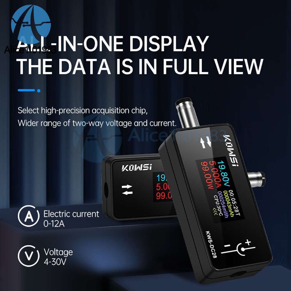 DC5.5*2.5 Interface Current Voltage Power Meter Tester Digital LCD Display Meter