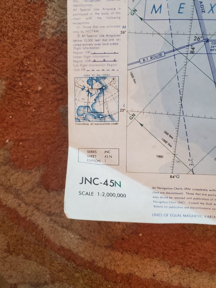 Jet Navigation Chart JNC-45N April 1971