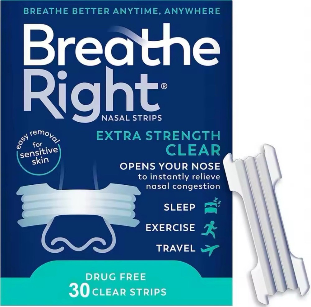Breathe right nasal strips extra strength clear