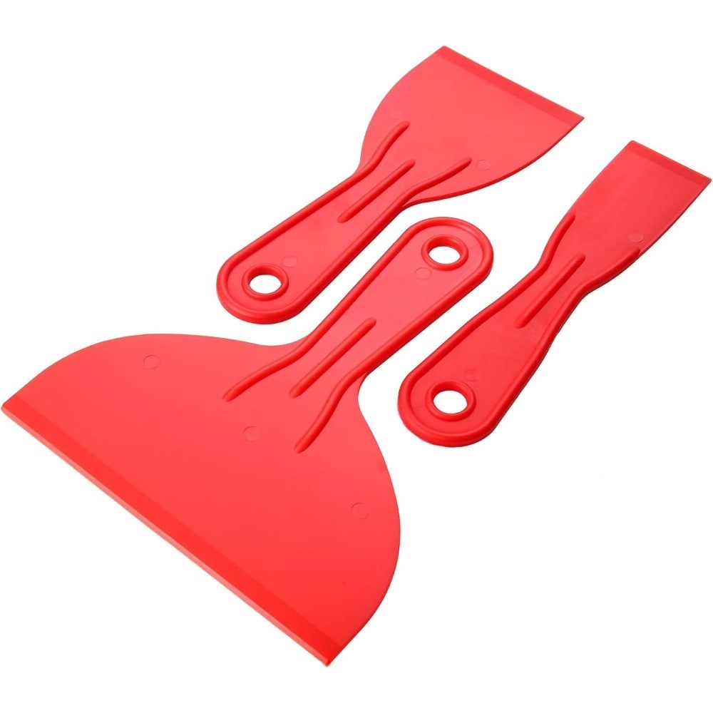 3-Piece Flexible Plastic Putty Knife Set Spackling Spreader Scraper Tool for