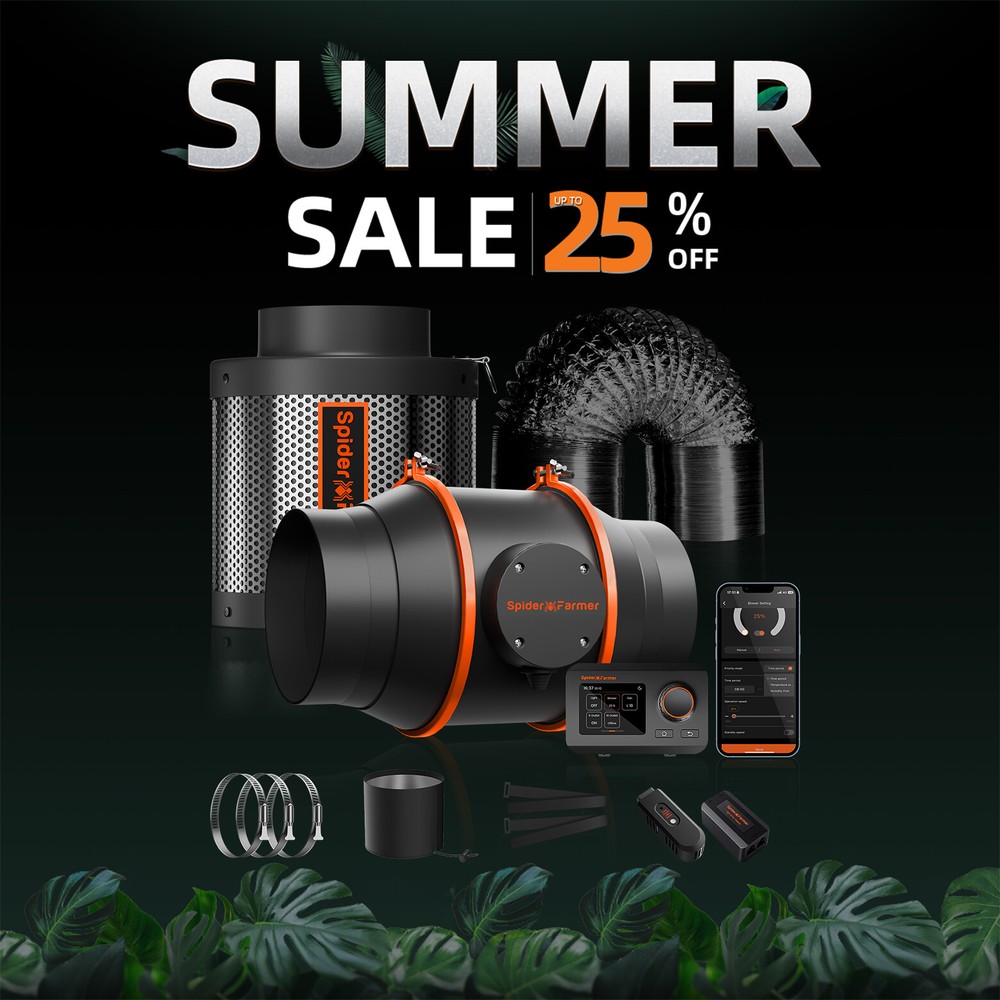 Spider Farmer 4"6" Inline Fan Ventilation Combo with Controller, APP Control