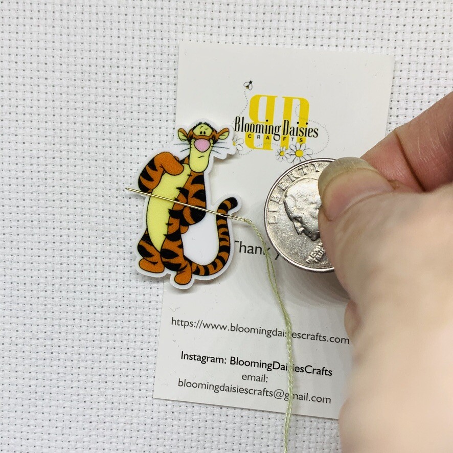 Magnetic Needle Minder Cross Stitch Tigger / Fridge Magnet