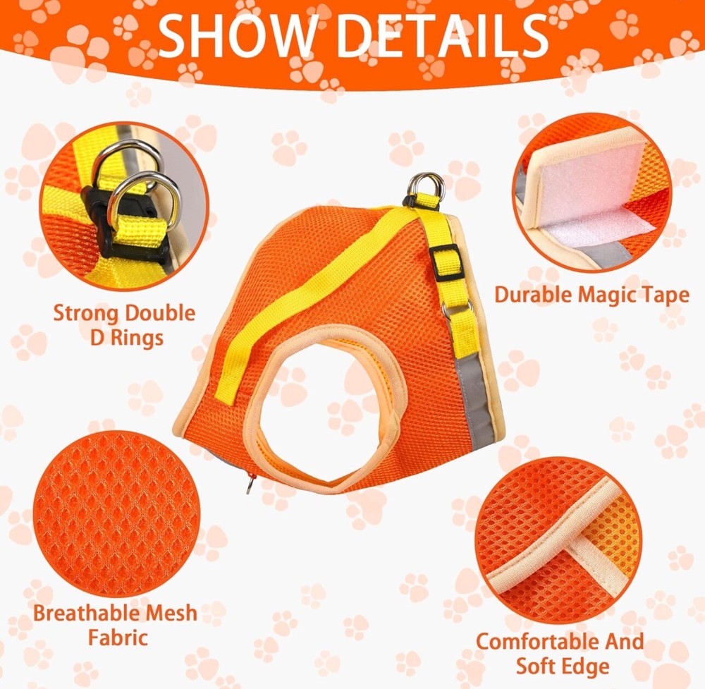 Dog Harness with Leash Set,No Pull Adjustable Reflective Step-in Puppy Harness